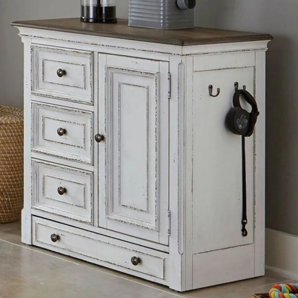 Magnolia Manor - Pet Feeder Cabinet - Antique White - Image 1