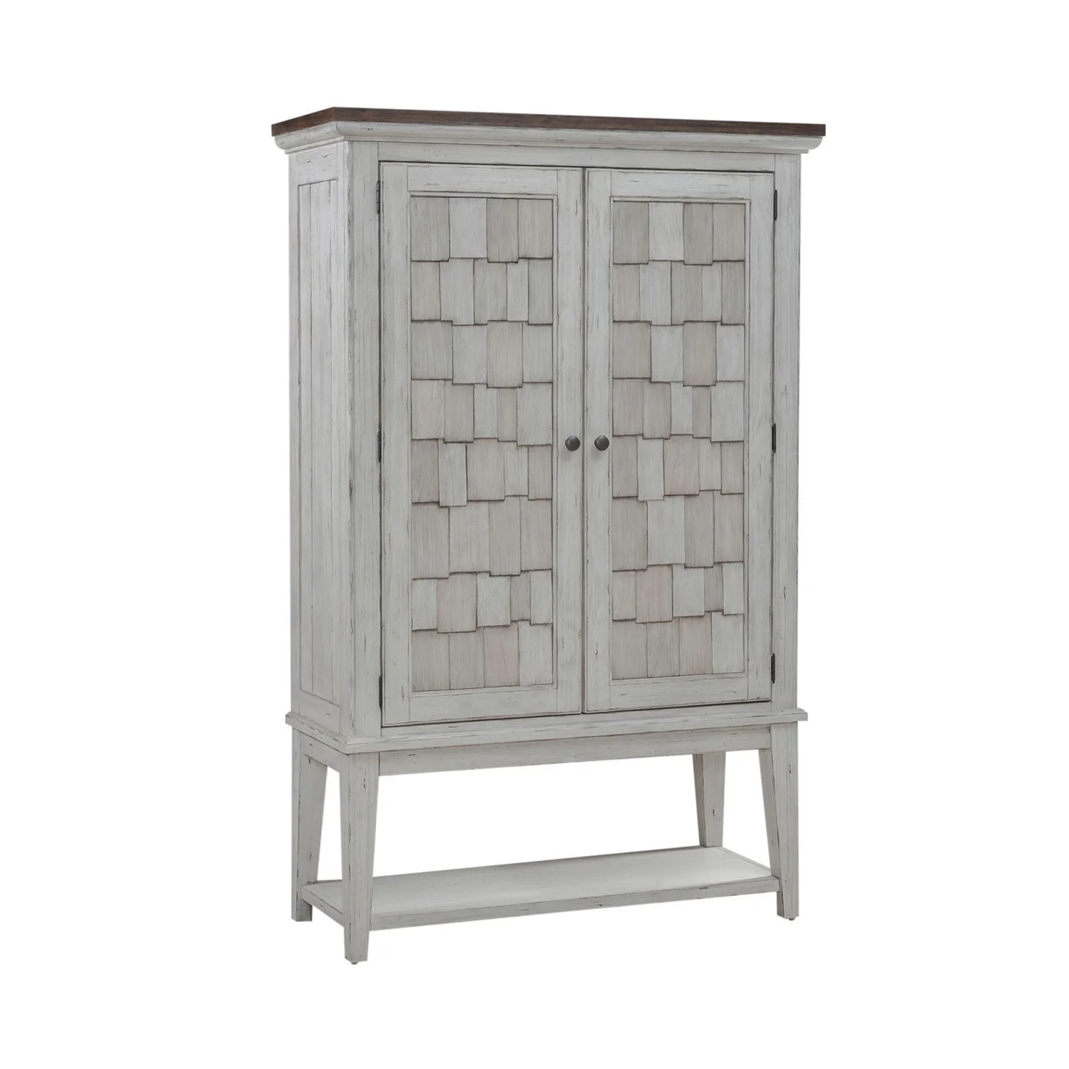 River Place - Bar Cabinet - Riverstone White & Tobacco - Image 3