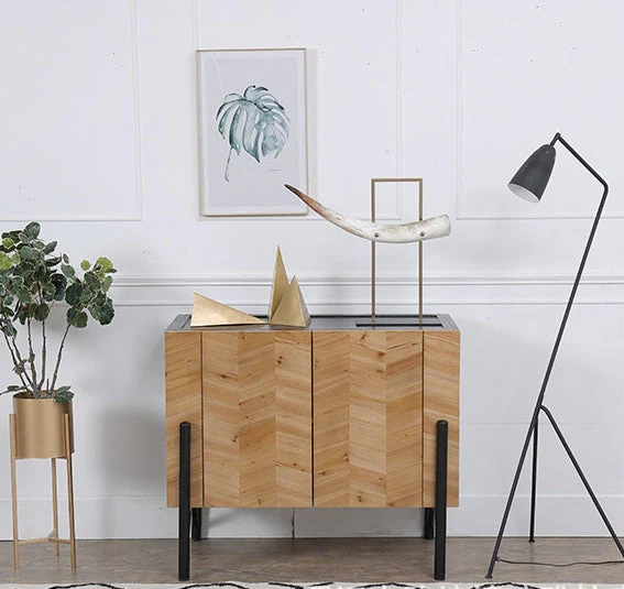 Nordic Elegant Side Entrance Wood Cabinet - Image 3