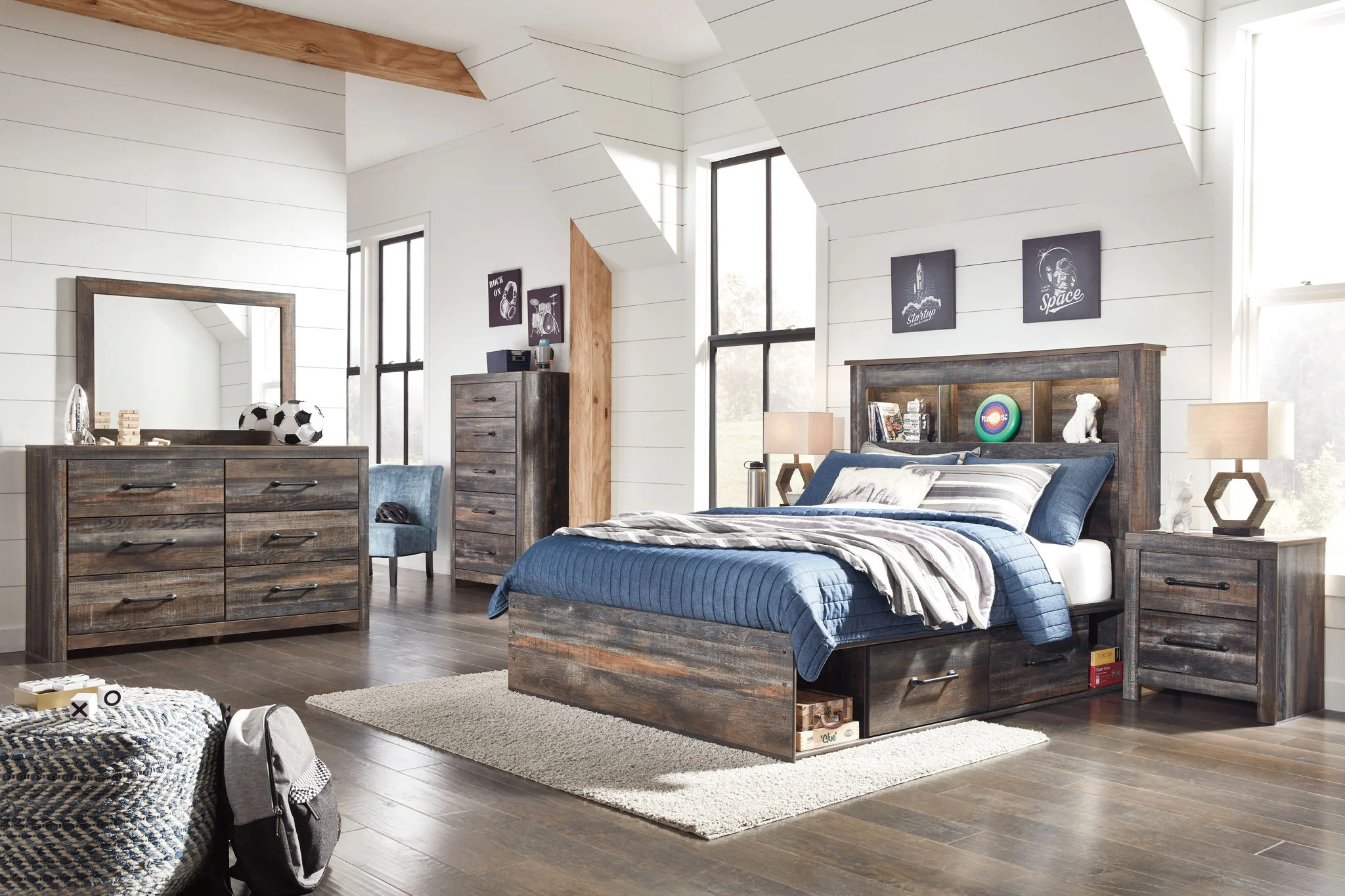 Drystan - Bookcase Bed With Storage Set - Image 1