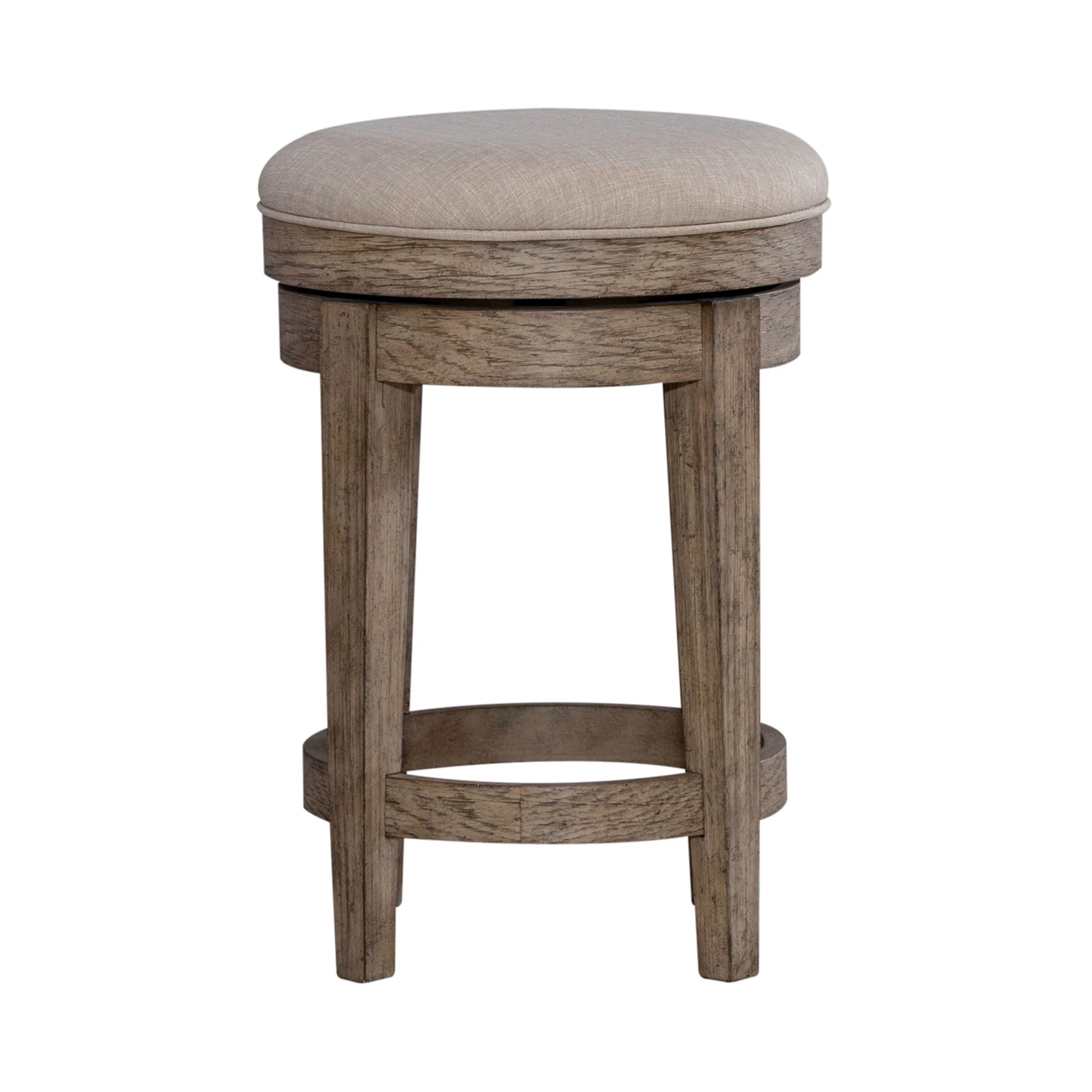 City Scape - Upholstered Swivel Console Stool - Burnished Beige - Image 2
