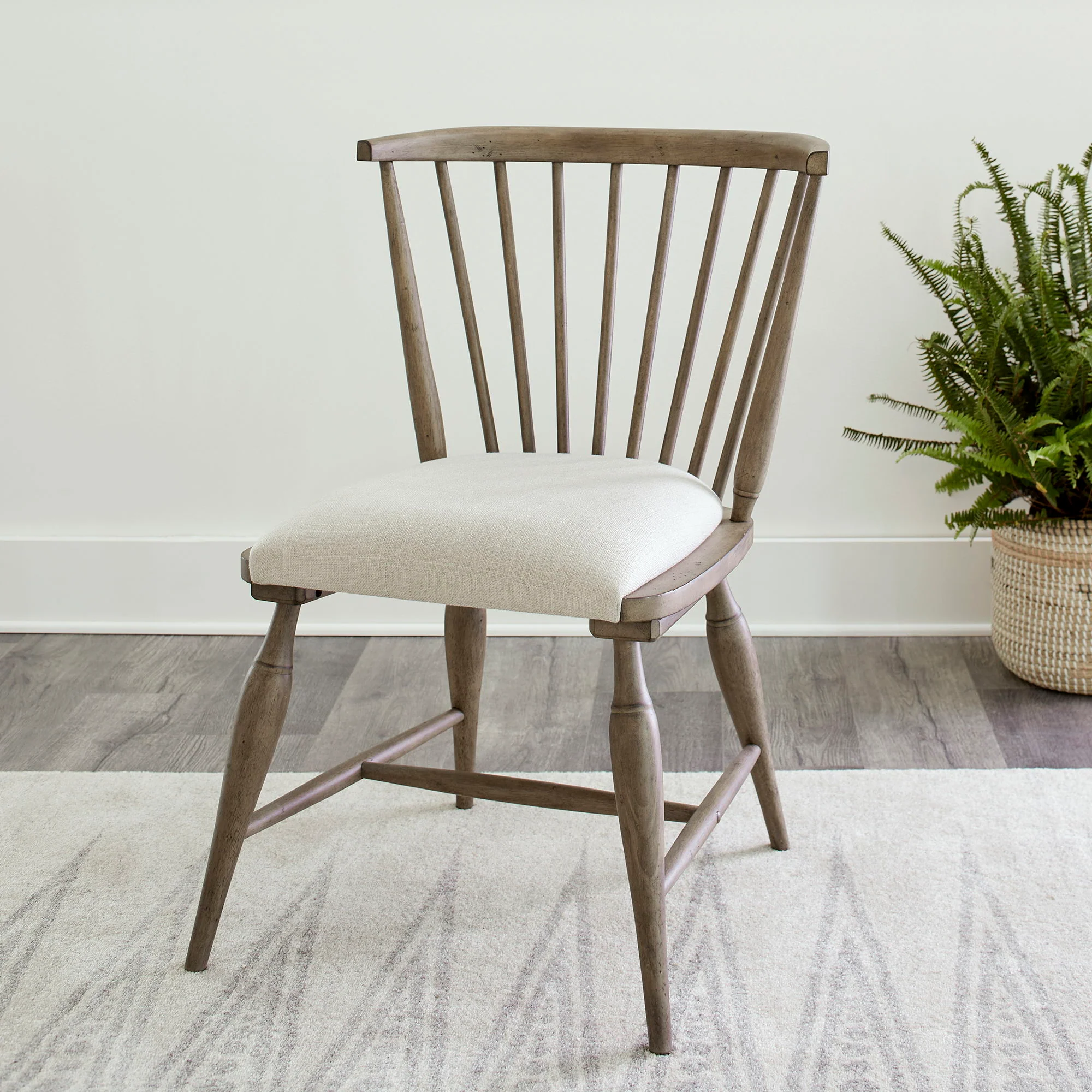 Americana Farmhouse - Upholstered Seat Windsor Chair - Dusty Taupe - Image 1