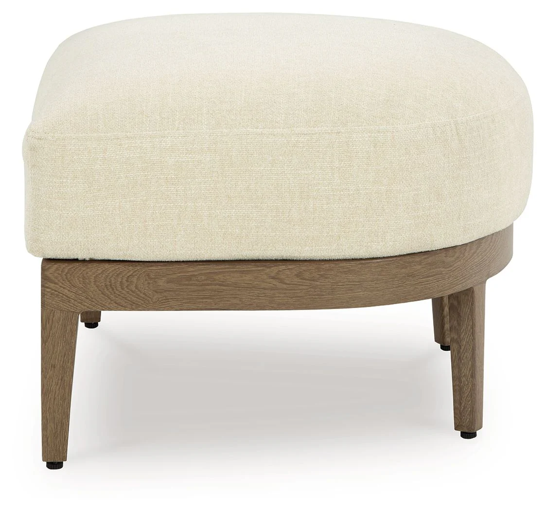 Serene Bay - Ottoman With Cushion - Dark Brown / White - Image 2