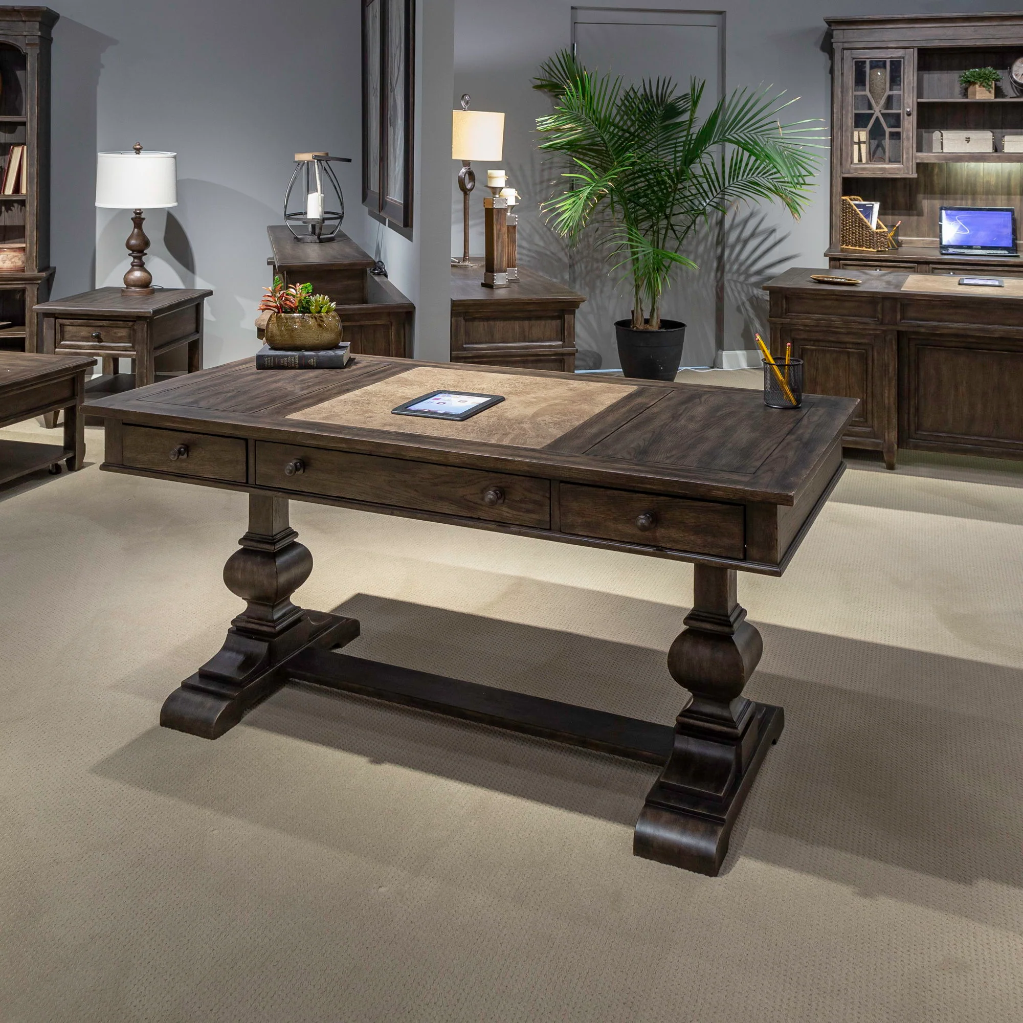 Paradise Valley - Writing Desk - Saddle Brown - Image 1