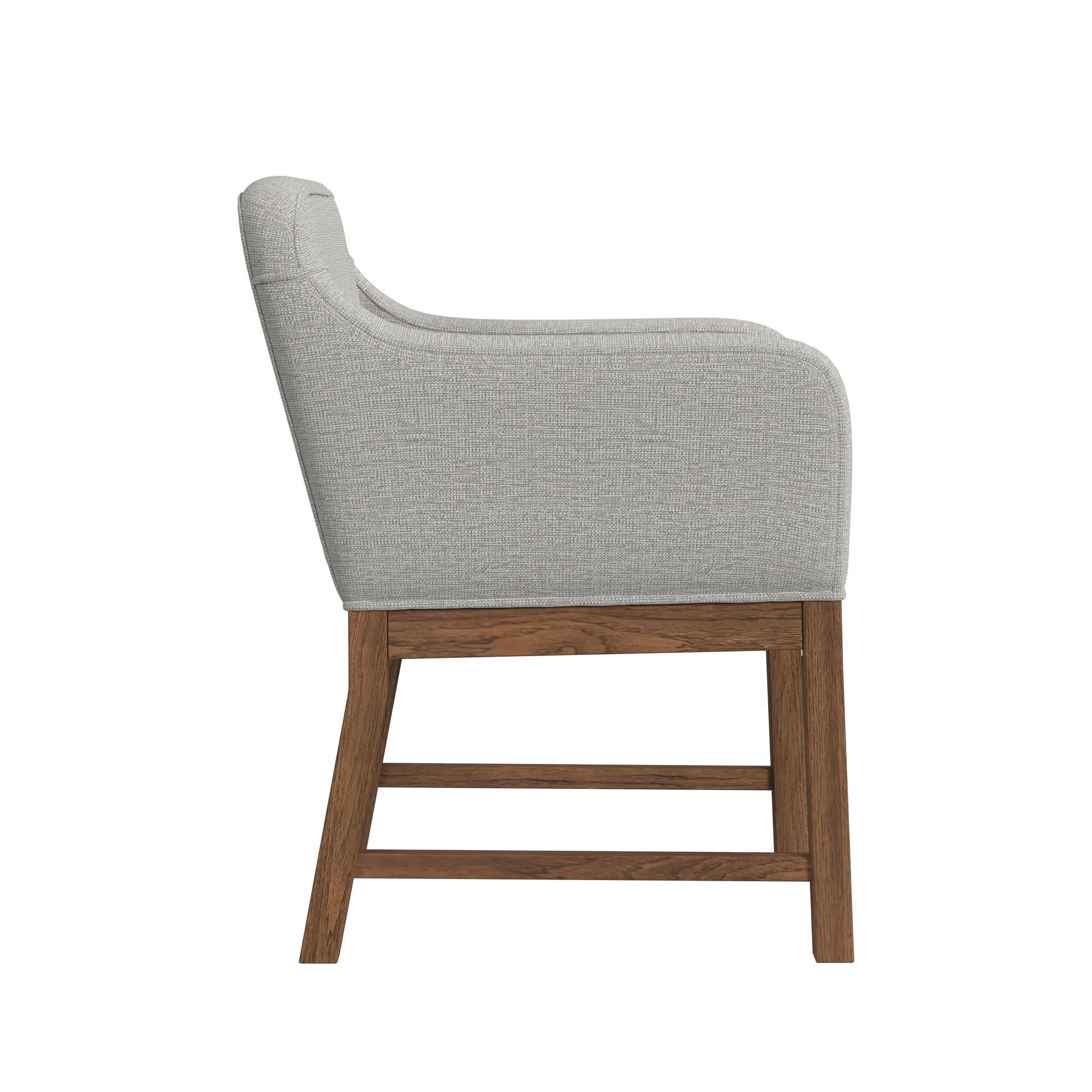 Glinda - Upholstered Fabric Dining Chair (Set of 2) - Brown / Light Gray - Image 2