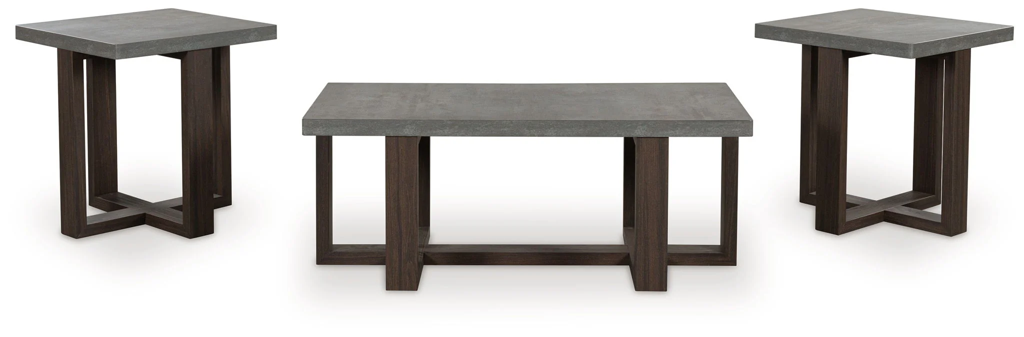 Dynnford - Occasional Table Set (Set of 3) - Gray / Brown - Image 3