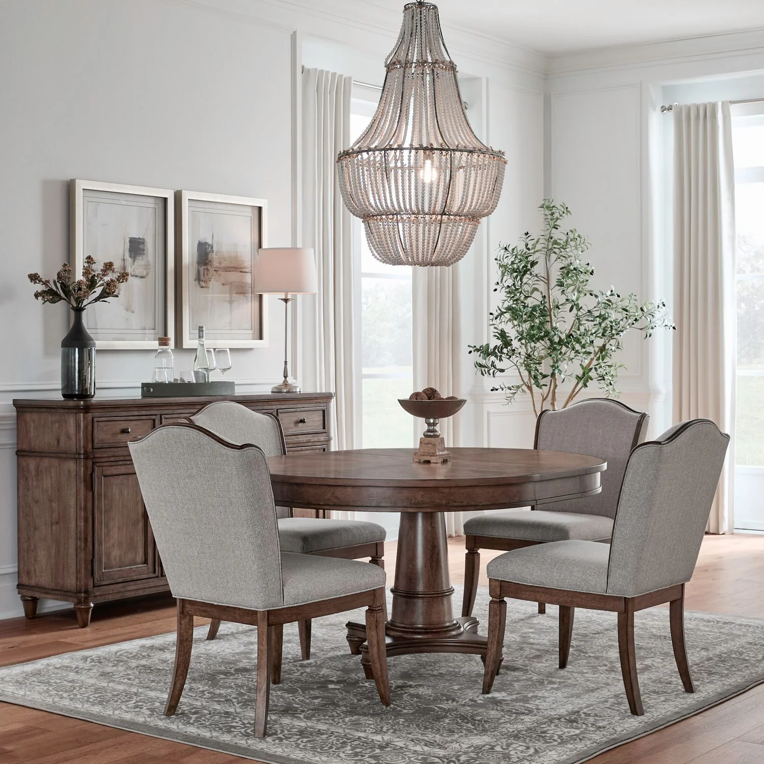 Harrison Heights - 5 Piece Pedestal Table Set - Sienna - Image 1