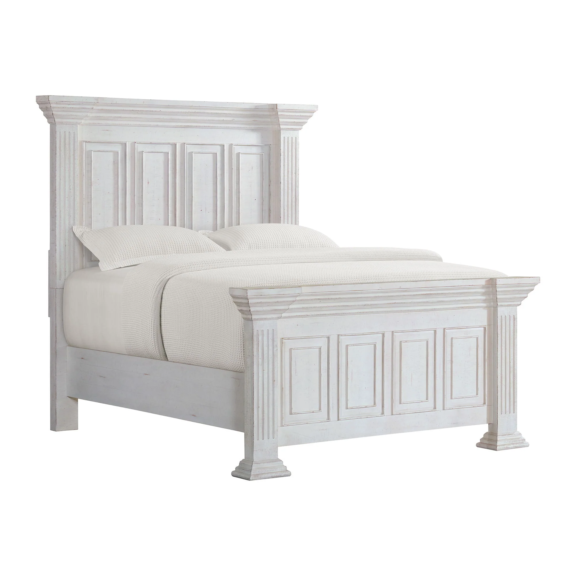 Heather - Queen / King Rails - Rustic White - Image 1