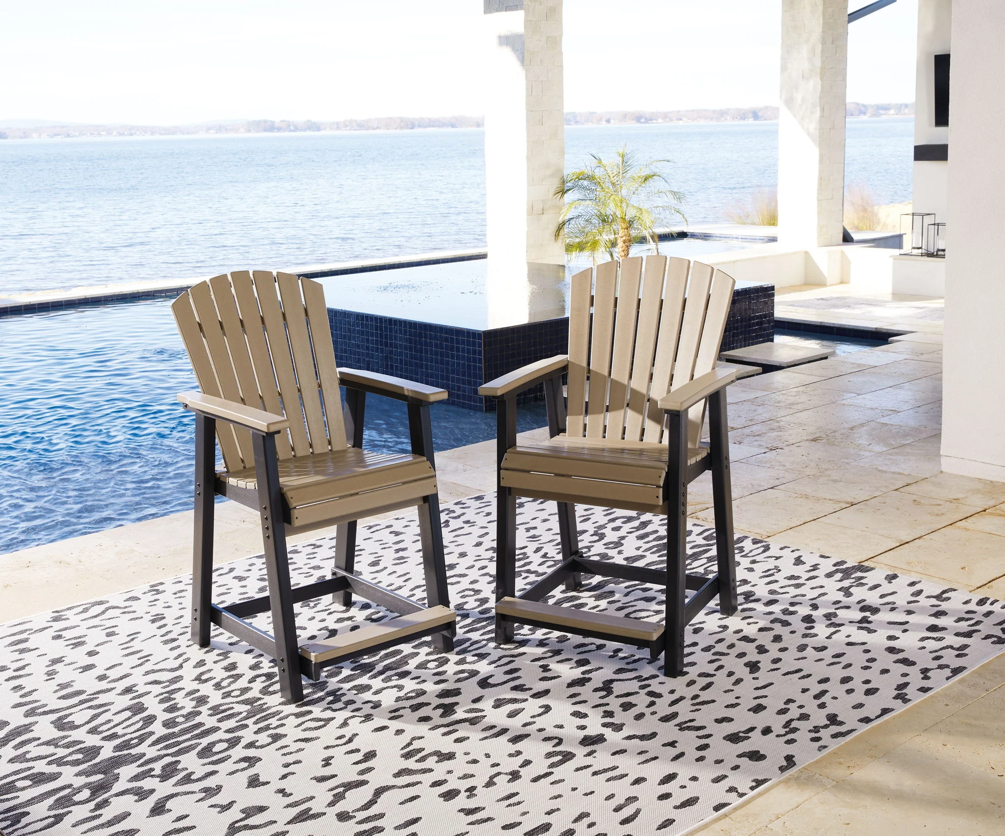 Fairen Trail - 5 Pc. - Counter Dining Set - Black / Driftwood - Image 2