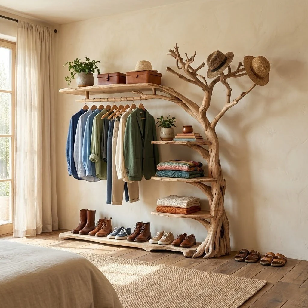Sculptural Tree Branch Wardrobe Display Storage Rack - Image 3