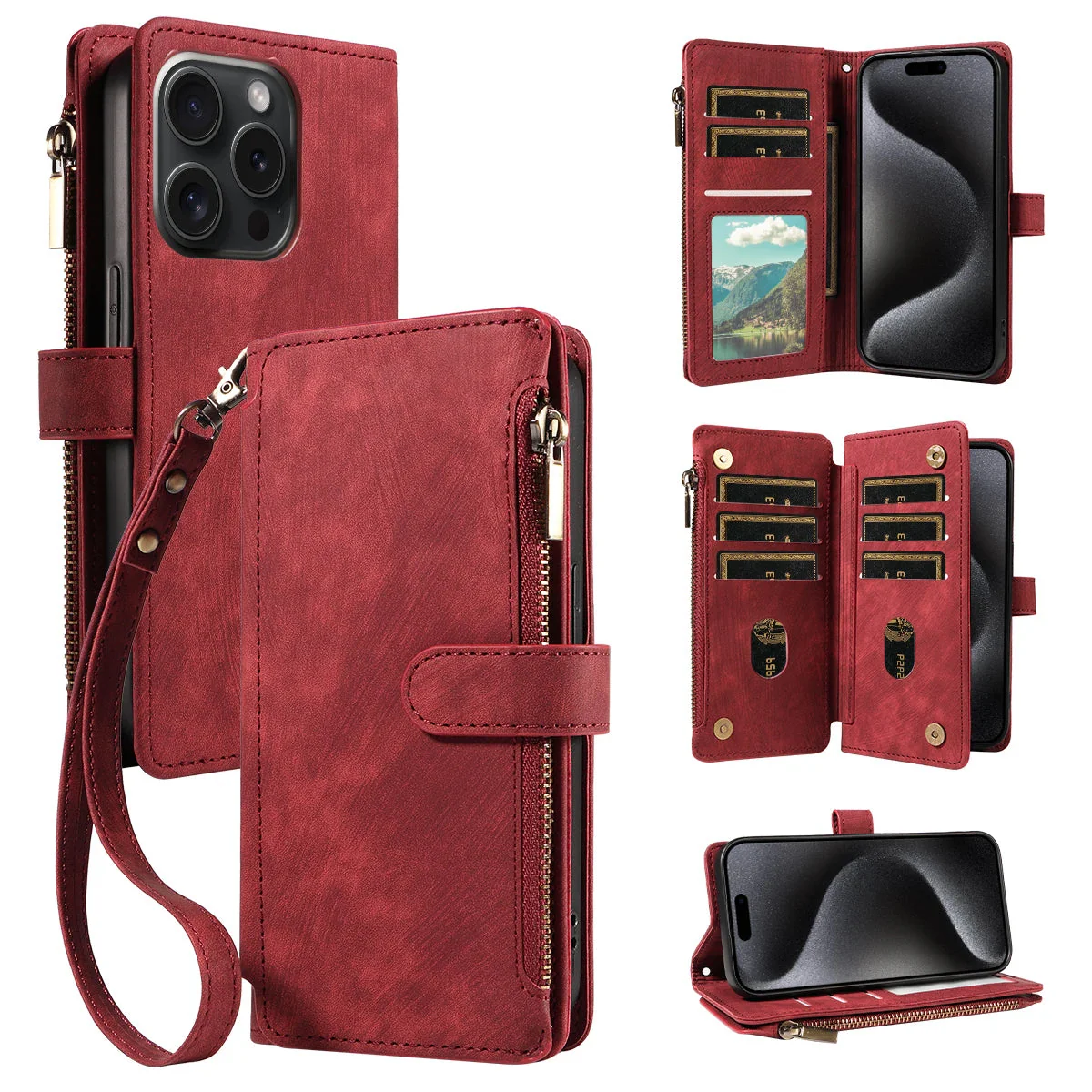 Wallet Leather Flip  Cases For iPhone Models - Image 1