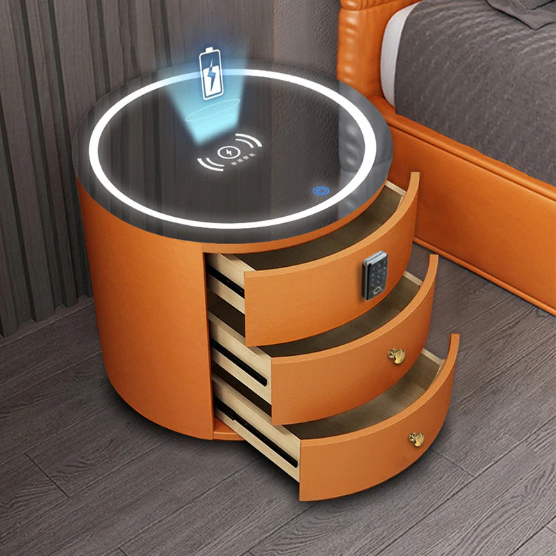 Round Smart Wireless Charging Bedside Table - Image 3