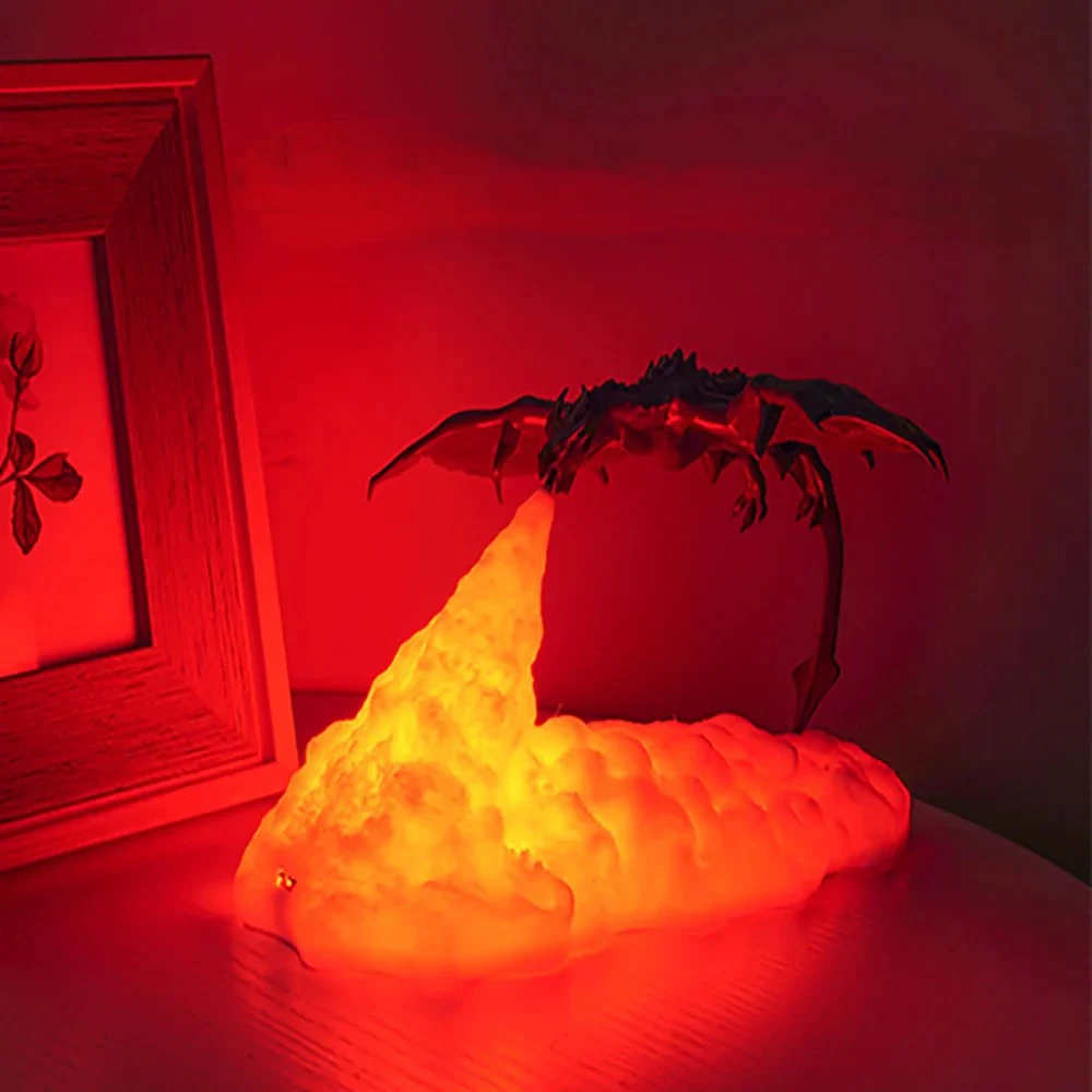 3D Print LED Fire Dragon Night Lamp - Image 1