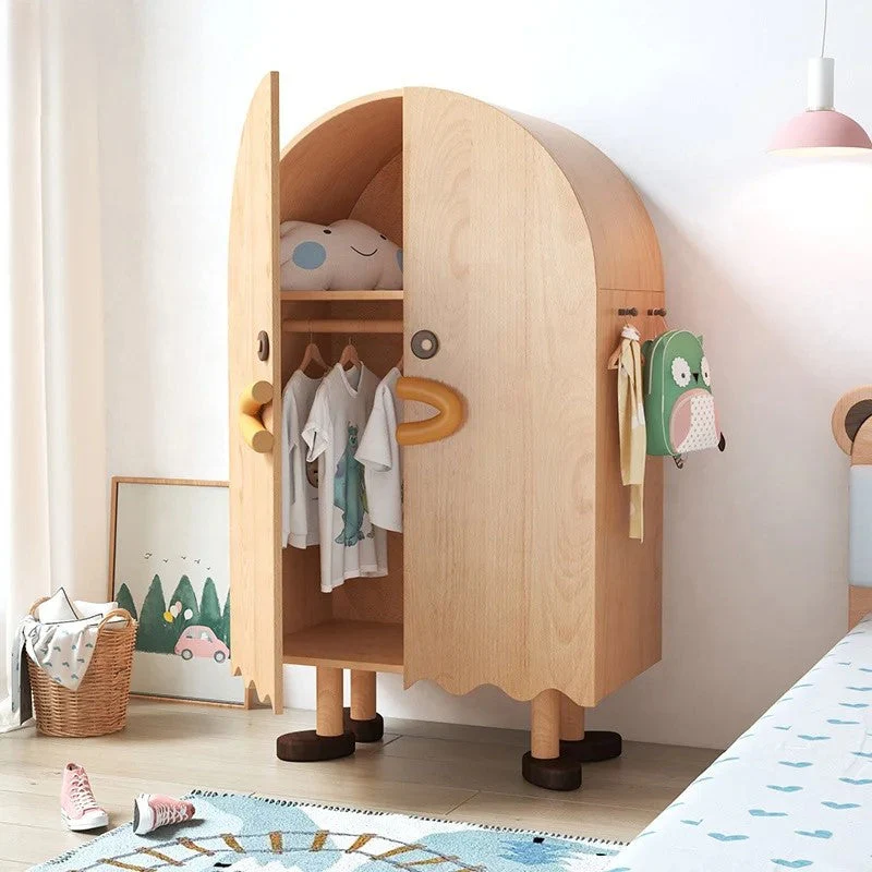 Cartoon Happy Duck Wooden Kids Wardrobe - Image 2