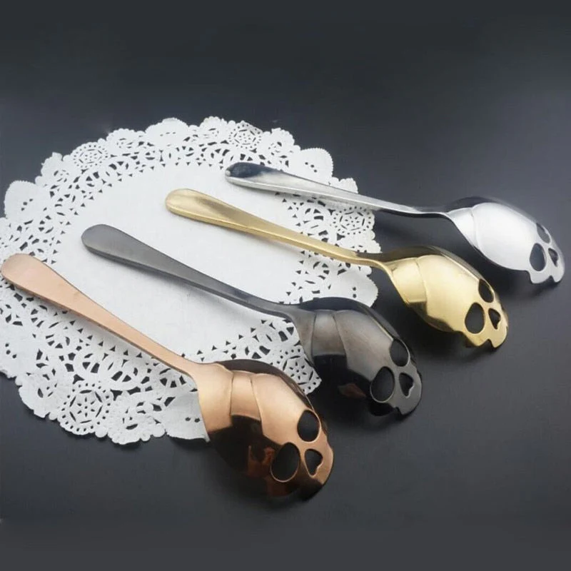 Skull Shaped Stainless Steel Spoon - Image 2