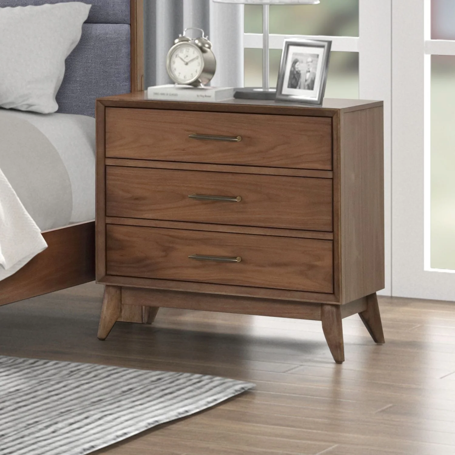 Century Modern - Nightstand With Charging Station - Walnut - Image 1