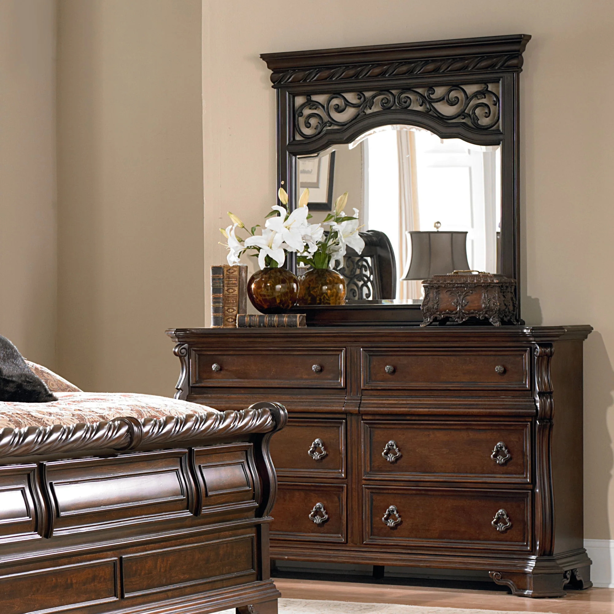 Arbor Place – Dresser & Mirror – Brownstone