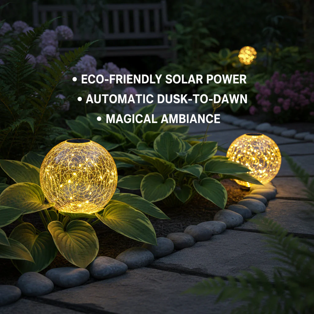 Solar-Powered Glass Ball Magical Garden Light - Image 3