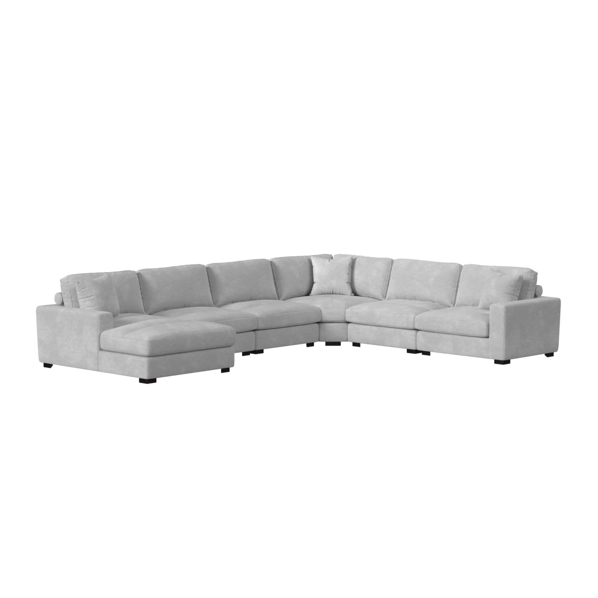 Arizona – Modular LHF Chaise With 1 Pillow – 20″ Steno Stone