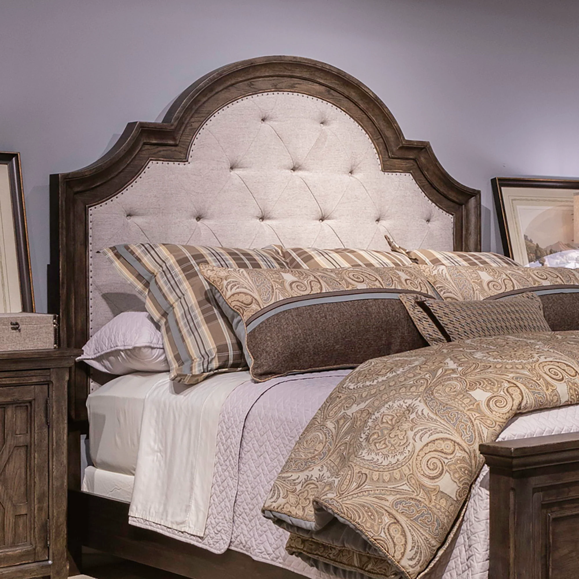 Paradise Valley - Upholstered Arched Panel Headboard - Image 1