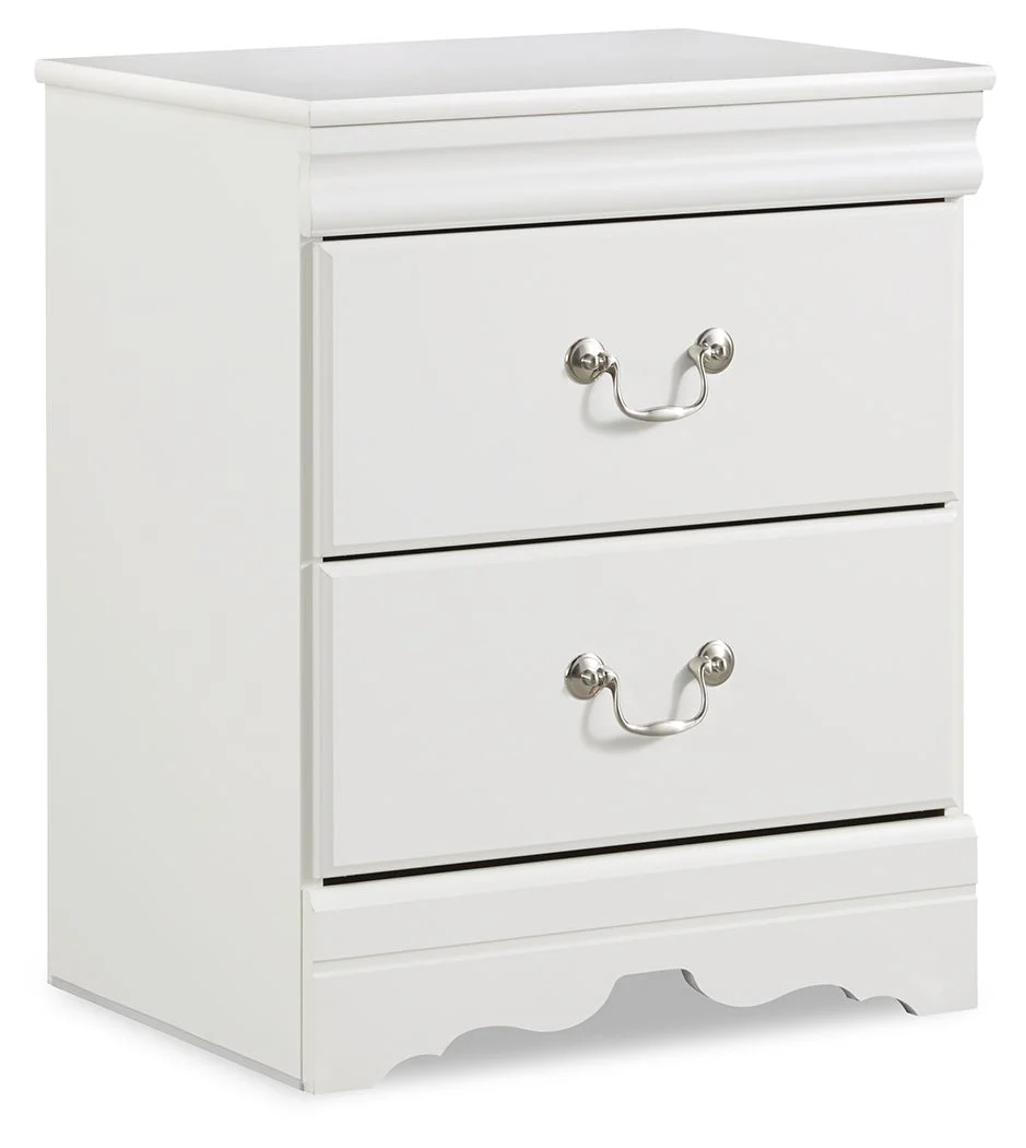 Anarasia – Two Drawer Night Stand – White