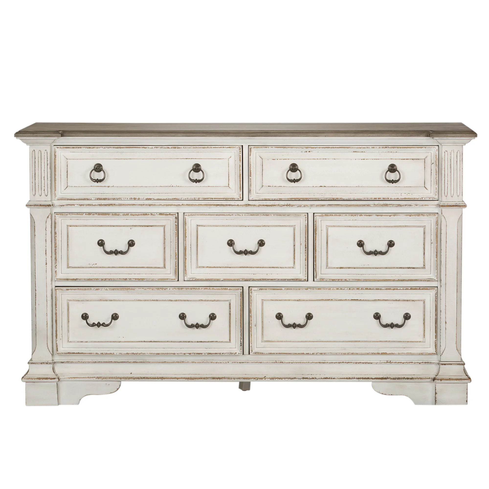Abbey Park – 7 Drawer Dresser – Antique White