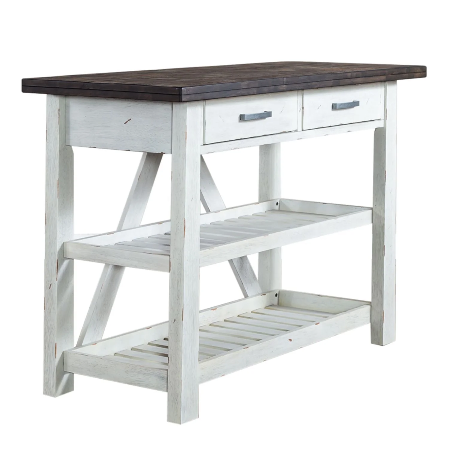 Farmhouse - Server - Two Tone White / Wood Tone - Image 2