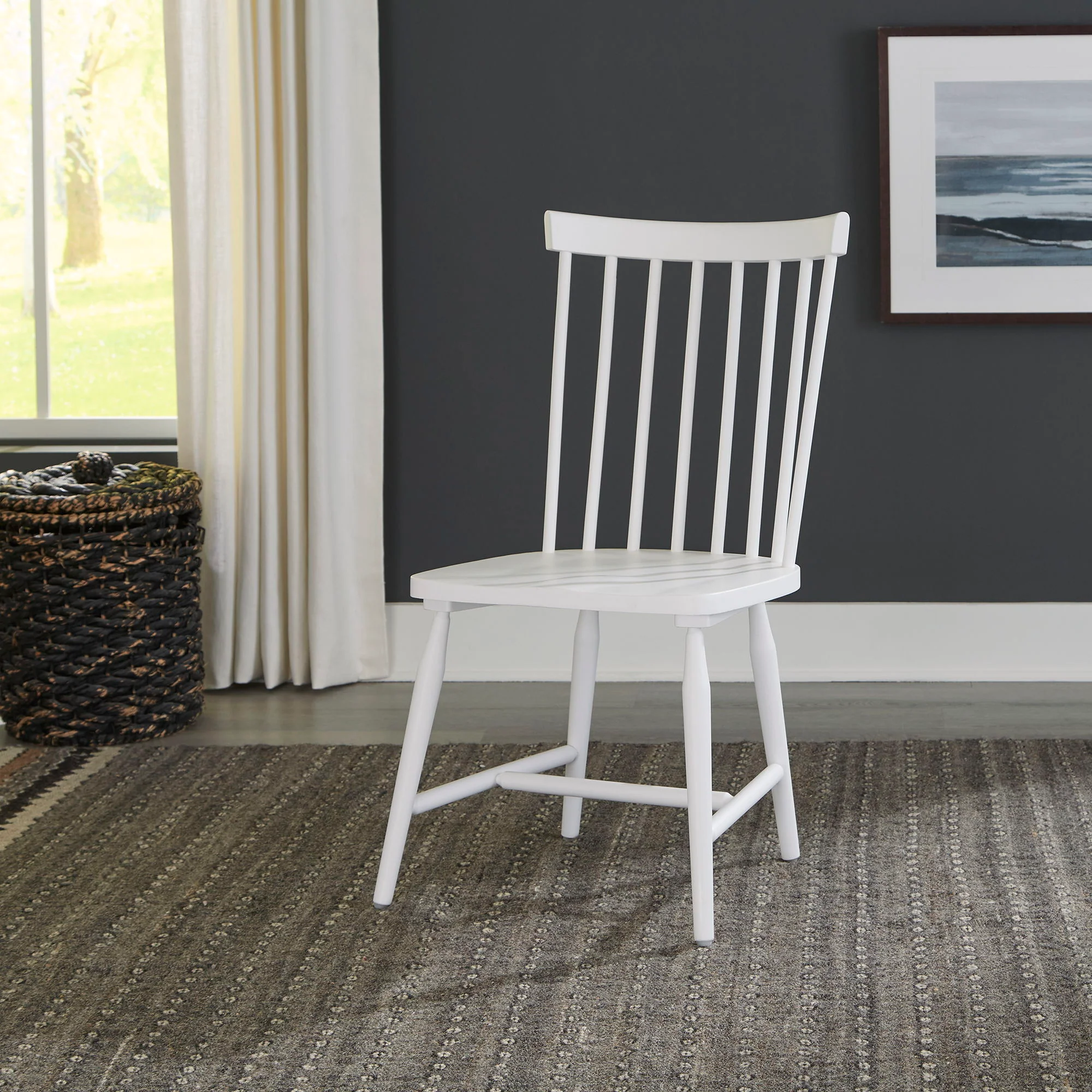 Palmetto Heights - Spindle Back Side Chair - Shell White & Driftwood - Image 1