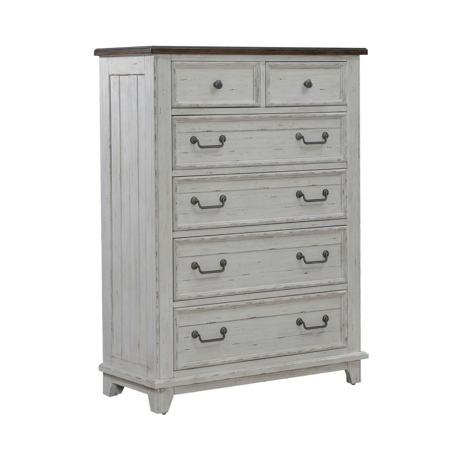 River Place - 6 Drawer Chest - Riverstone White & Tobacco - Image 3