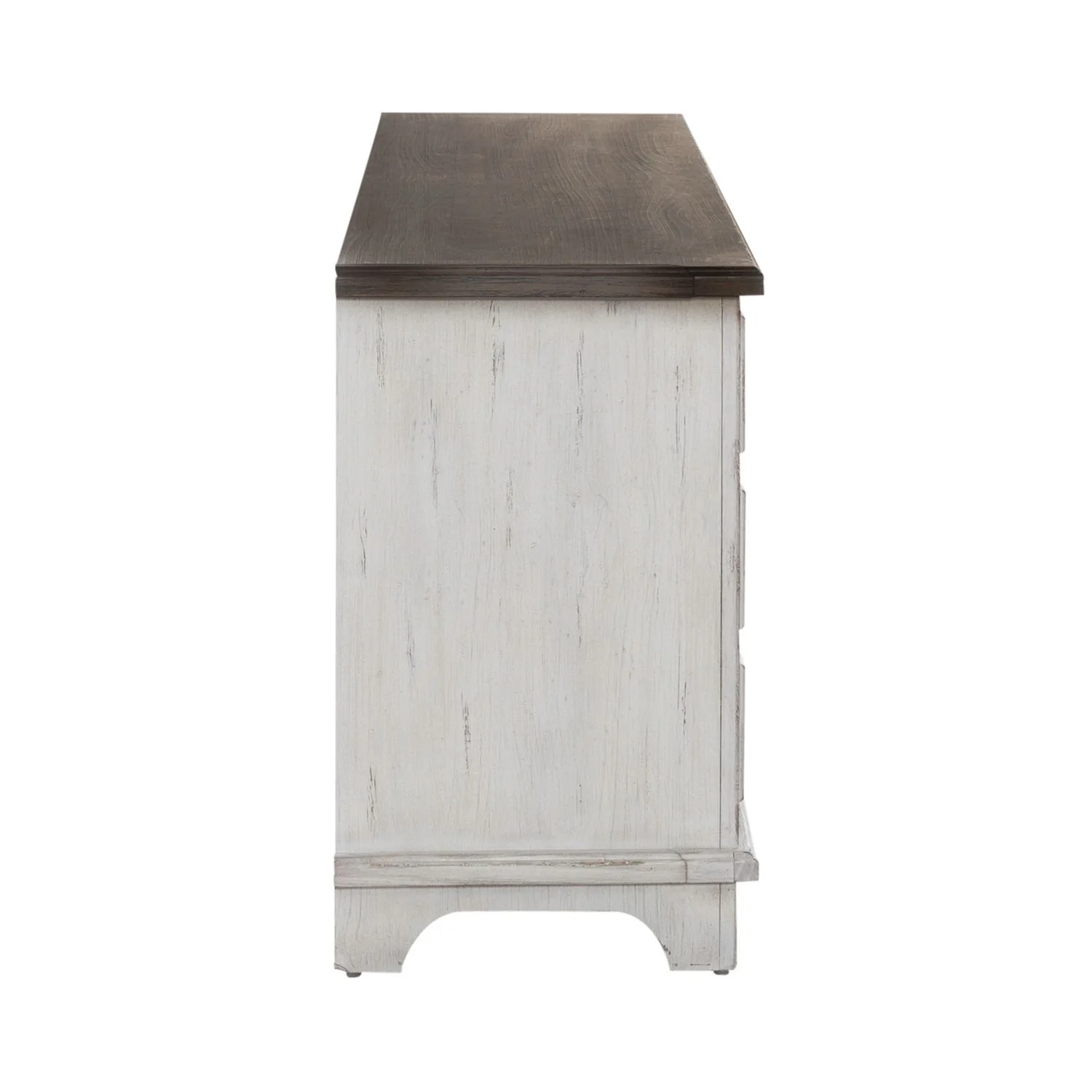 River Place - 75" Entertainment Console - Riverstone White & Tobacco - Image 3