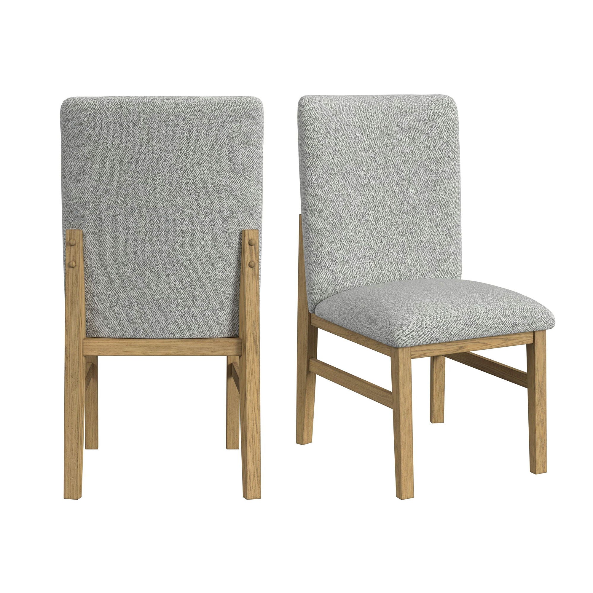 Portland – Square Back Dining Side Chair (Set of 2) – Natural / Gray