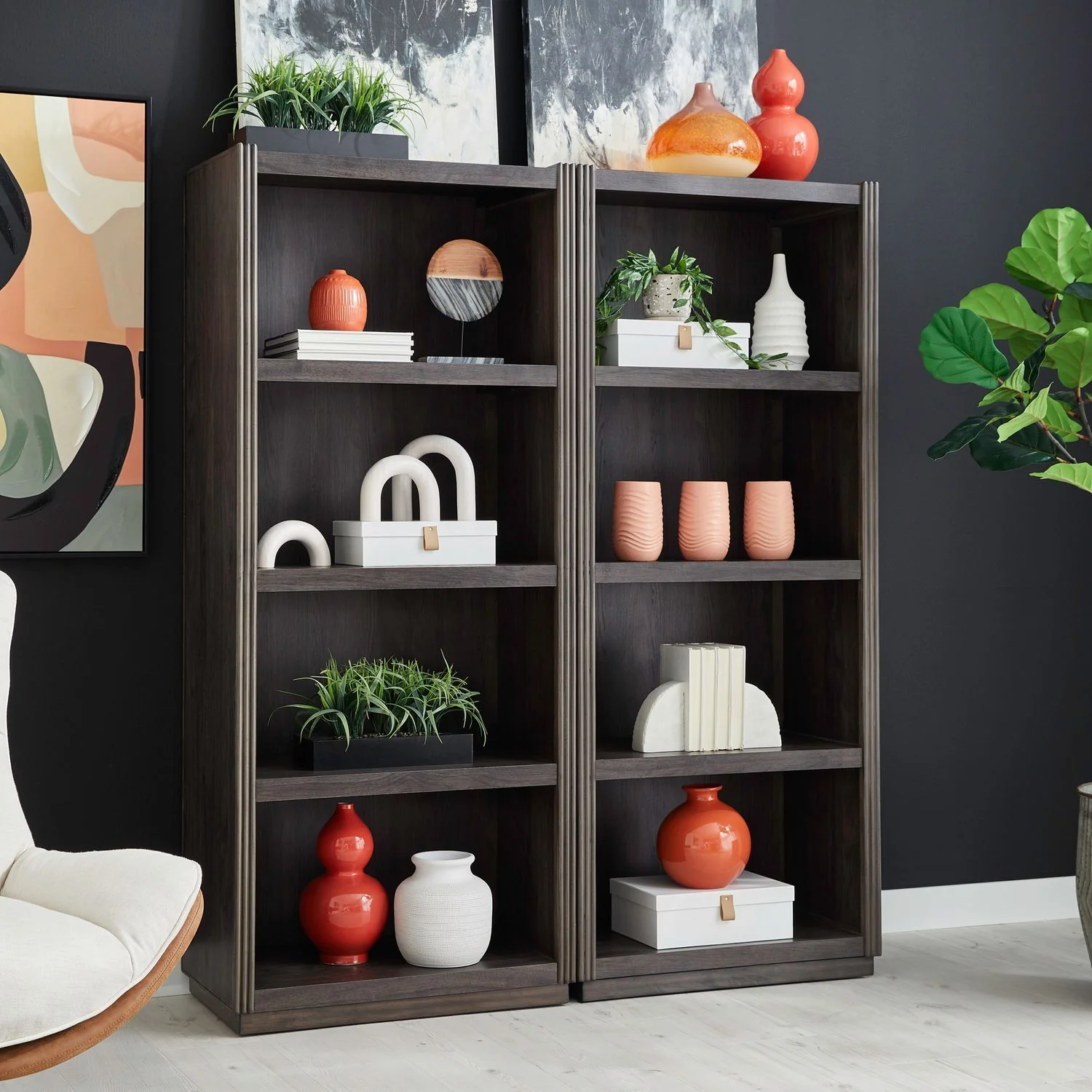 Modern Edge – Bunching Bookcase (Set of 2) – Caffe