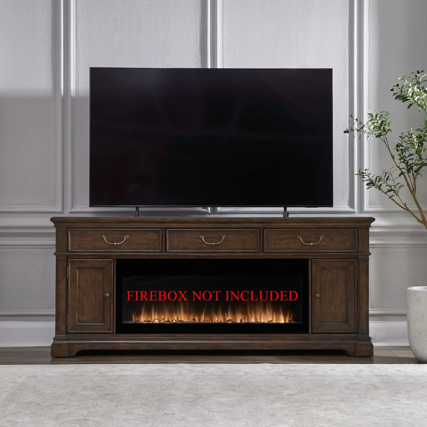 Fireplace TV Consoles – 84″ Fireplace TV Console FTS – Brown