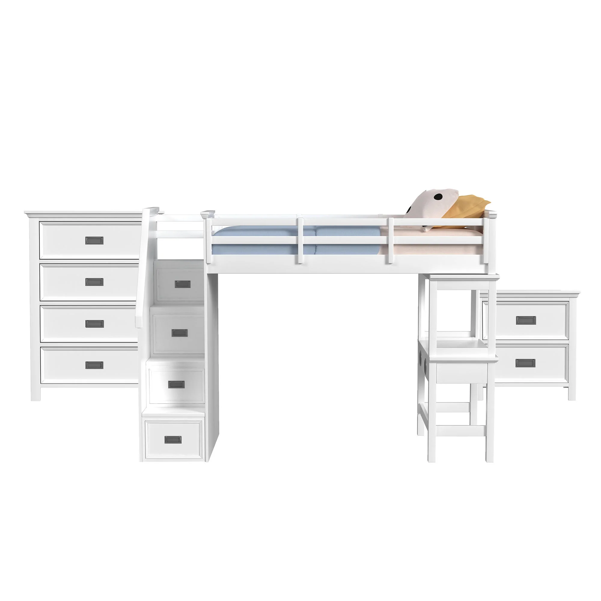 Hampton Kids – Loft With Staircase And Desk With Speaker Bedroom Set