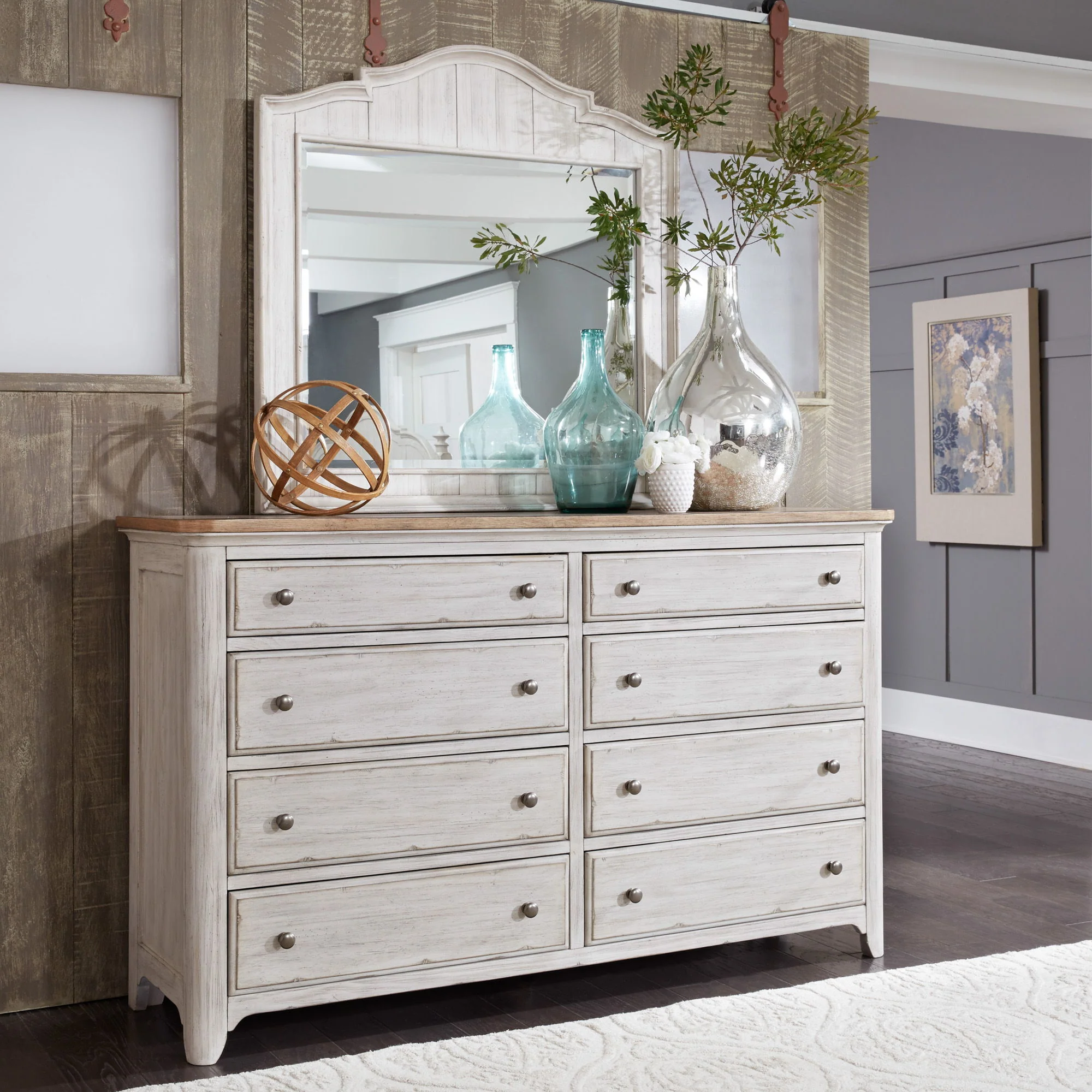 Farmhouse Reimagined - Poster Bed, Dresser & Mirror - Image 2