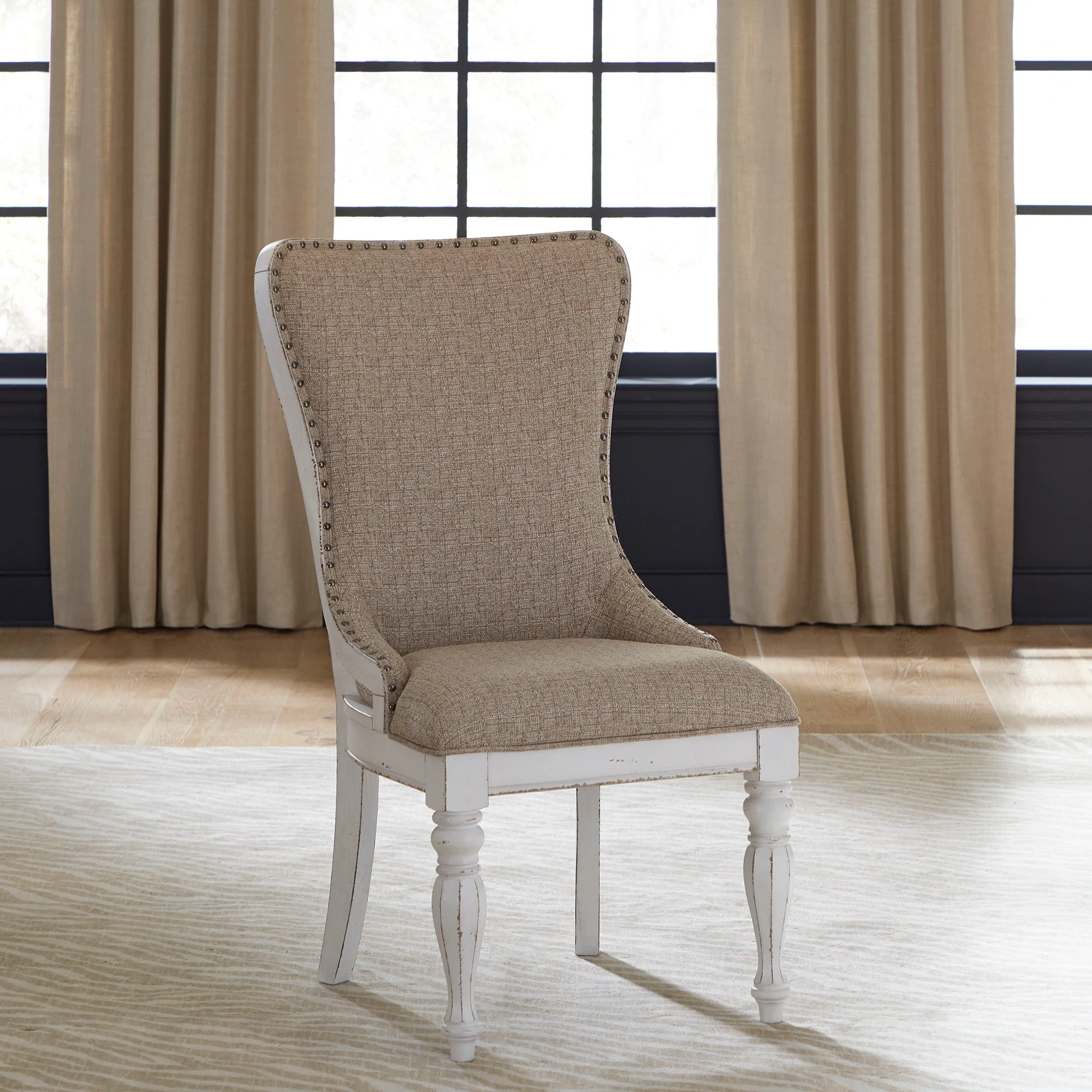 Magnolia Manor - Upholstered Wing Back Side Chair - Antique White - Image 1