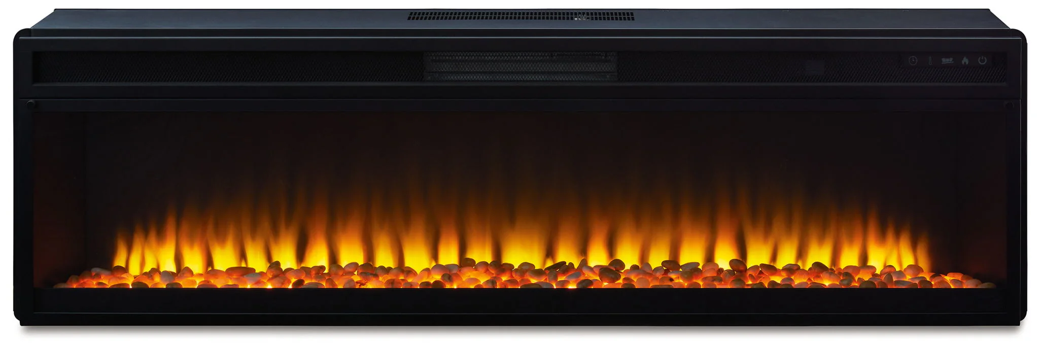 Entertainment Accessories - Wide Fireplace Insert - Black - Image 2