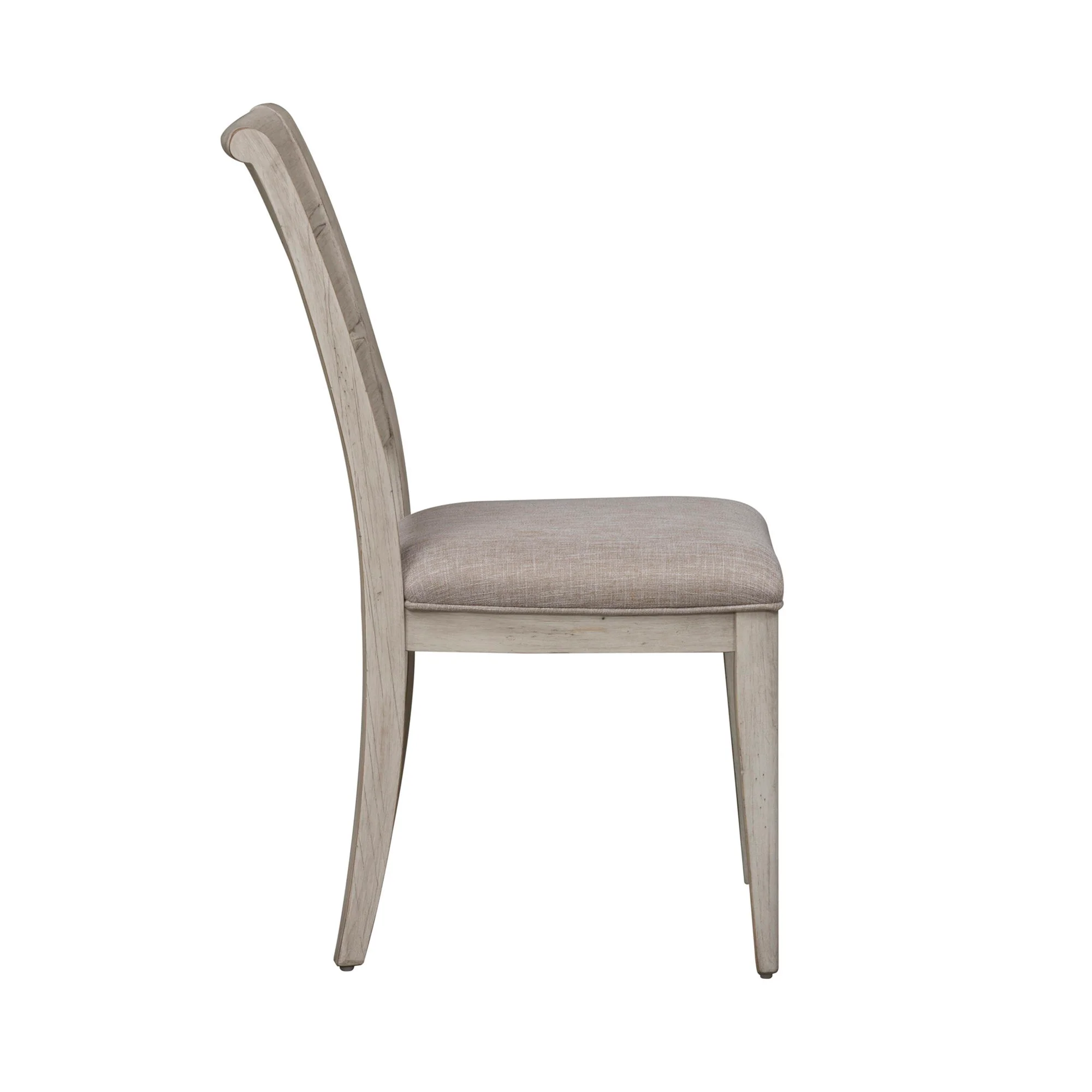 Farmhouse Reimagined - Ladder Back Upholstered Side Chair - Antique White / Chestnut Tops - Image 2