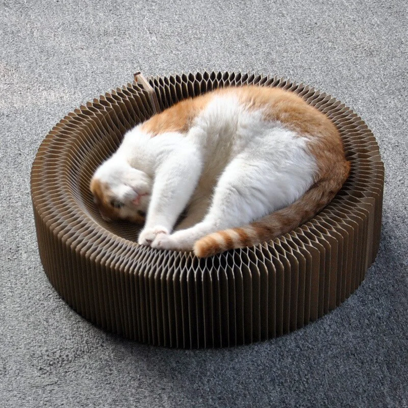 Cat Scratcher Board Accordion Bed