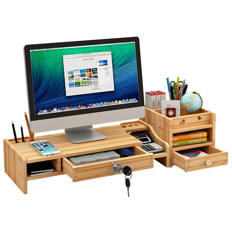 Home Office Wooden Monitor Riser Stand - Image 3