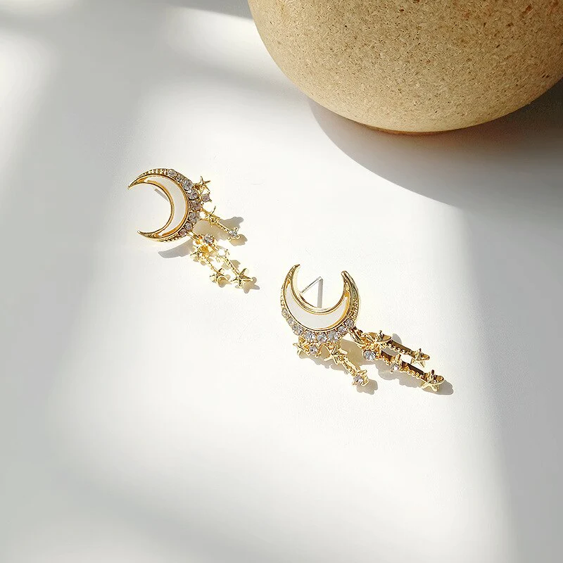 Korean Style Moon Star Earrings - Image 3