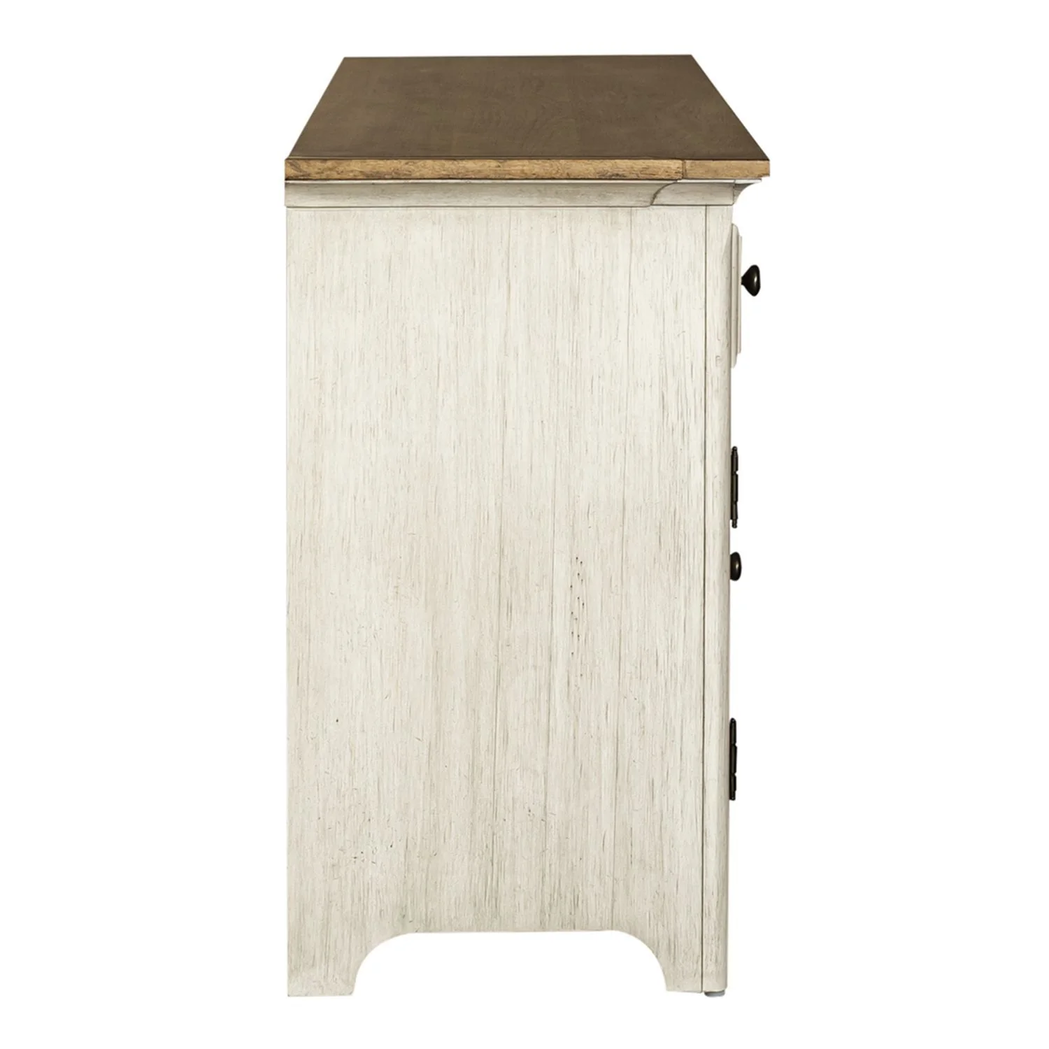 Farmhouse Reimagined - Entertainment 72" TV Stand - Antique White / Chestnut Tops - Image 2
