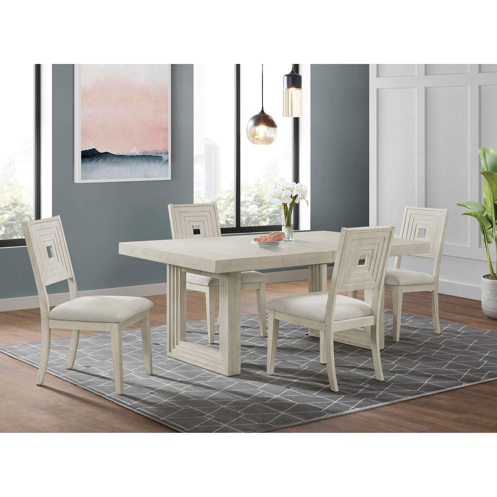 Avalanche - Rectangular Dining Table With 18" Leaf - Antique White - Image 2
