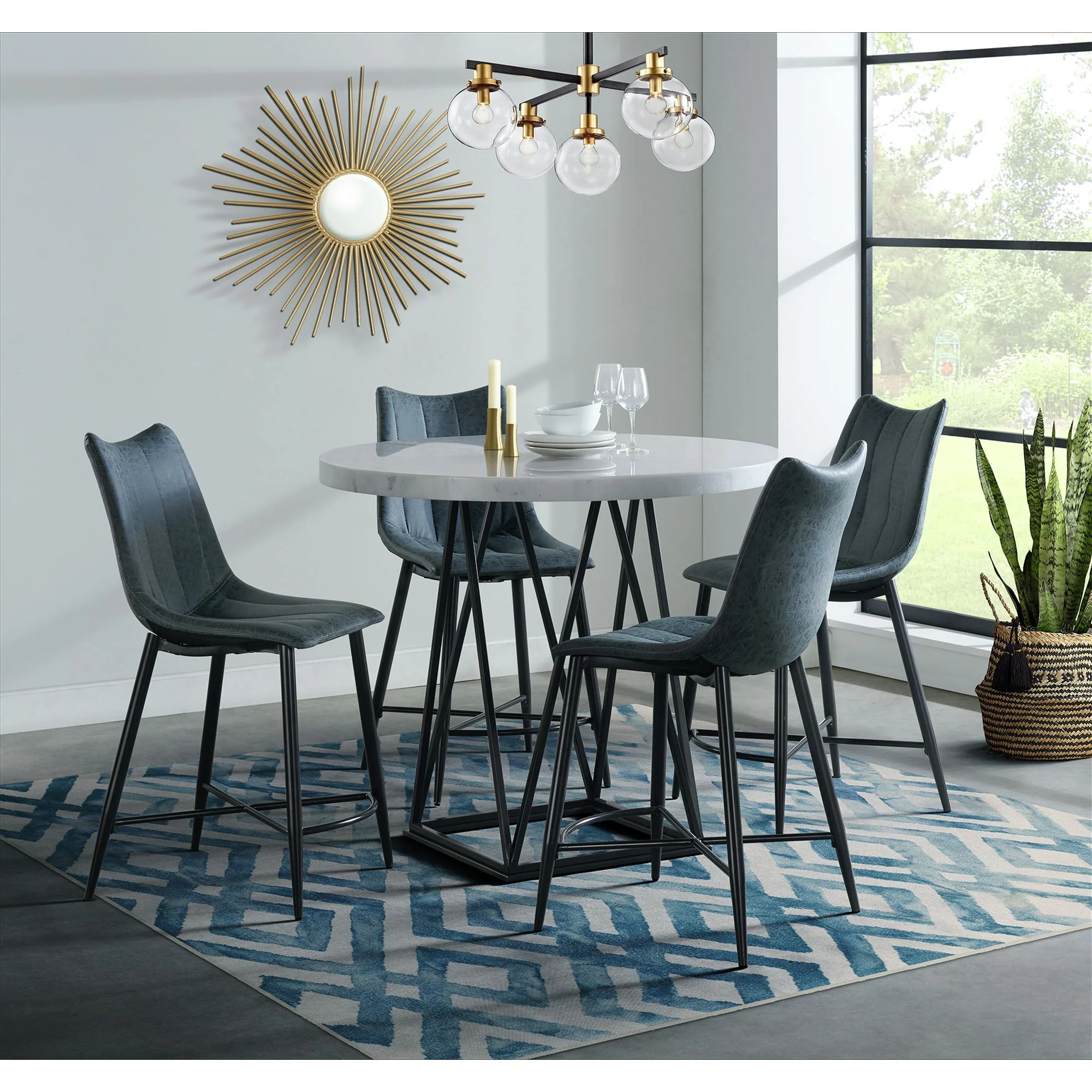 Riko - Round Counter Height Dining Table - White - Image 2