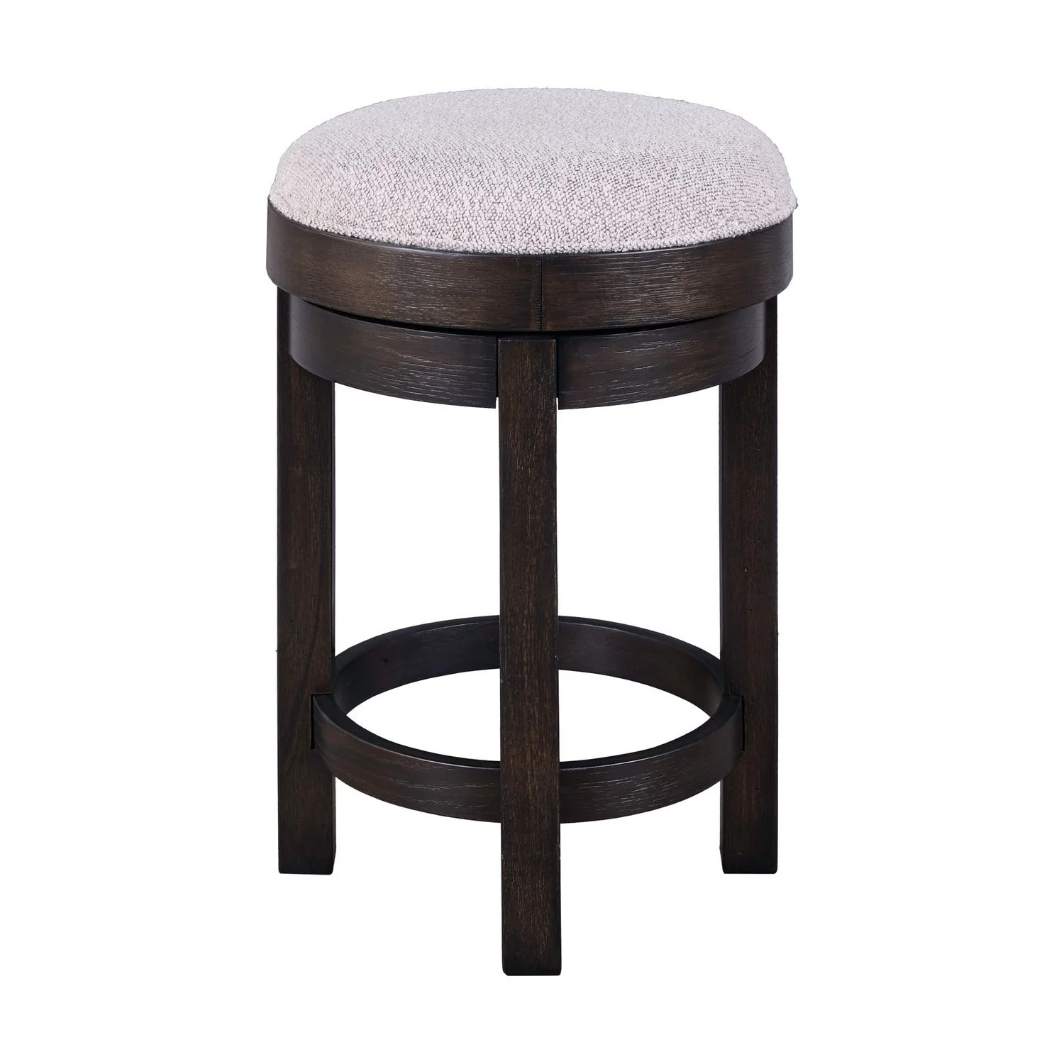 Weston - Upholstered Swivel Console Stool - Peppercorn - Image 2