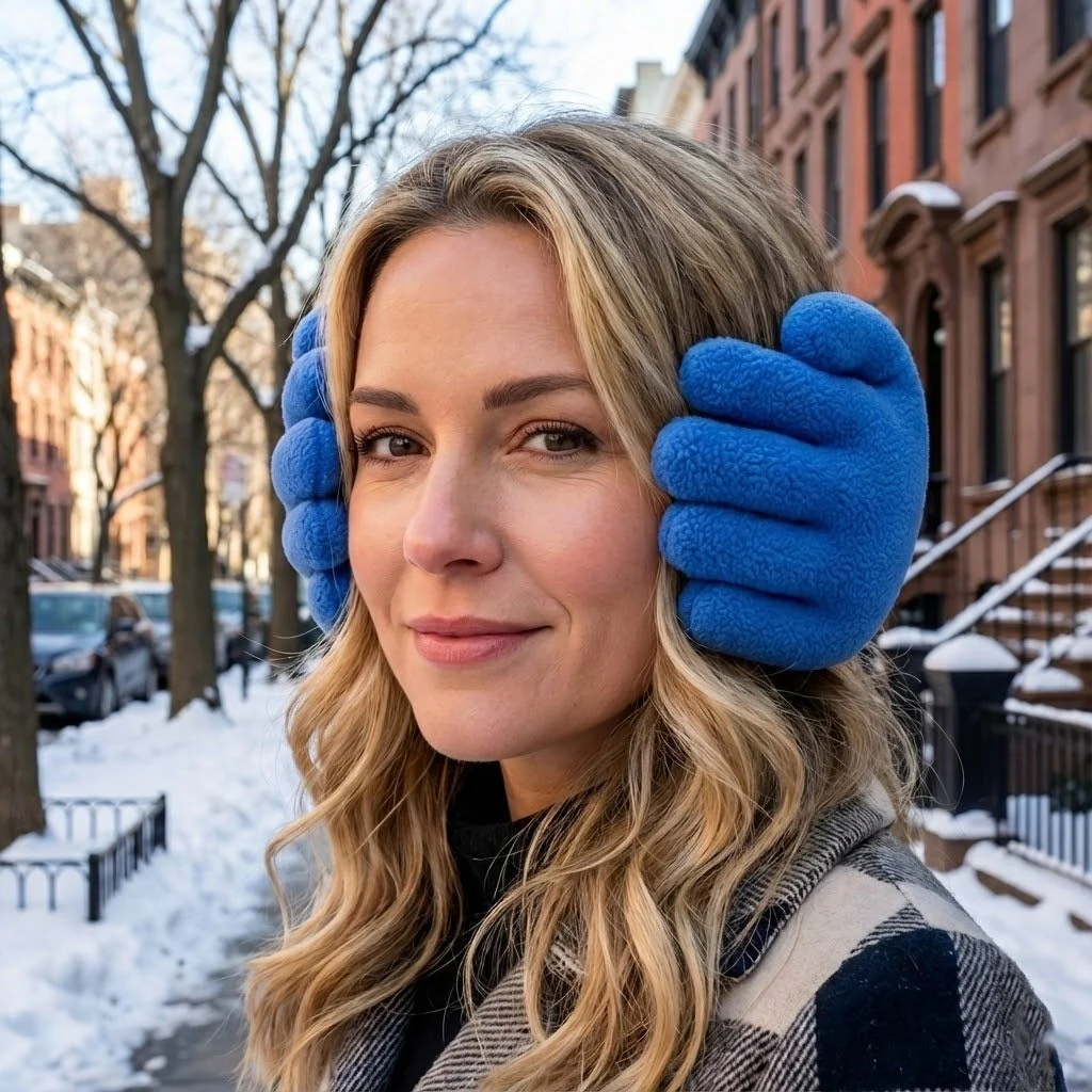 Hand Shape Plush Winter Earmuff - Image 2
