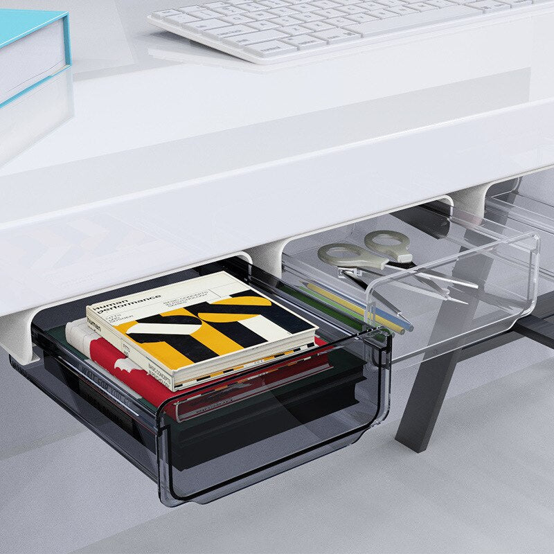 Office Friendly Self-Adhesive Hidden Transparent Drawer - Image 1