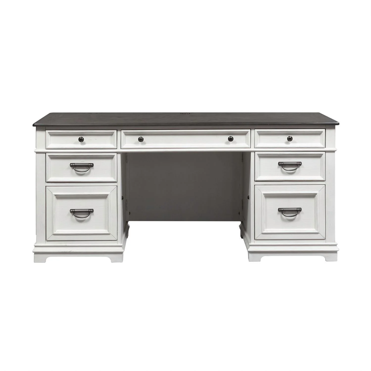 Allyson Park - Credenza - Wirebrushed White / Charcoal - Image 3