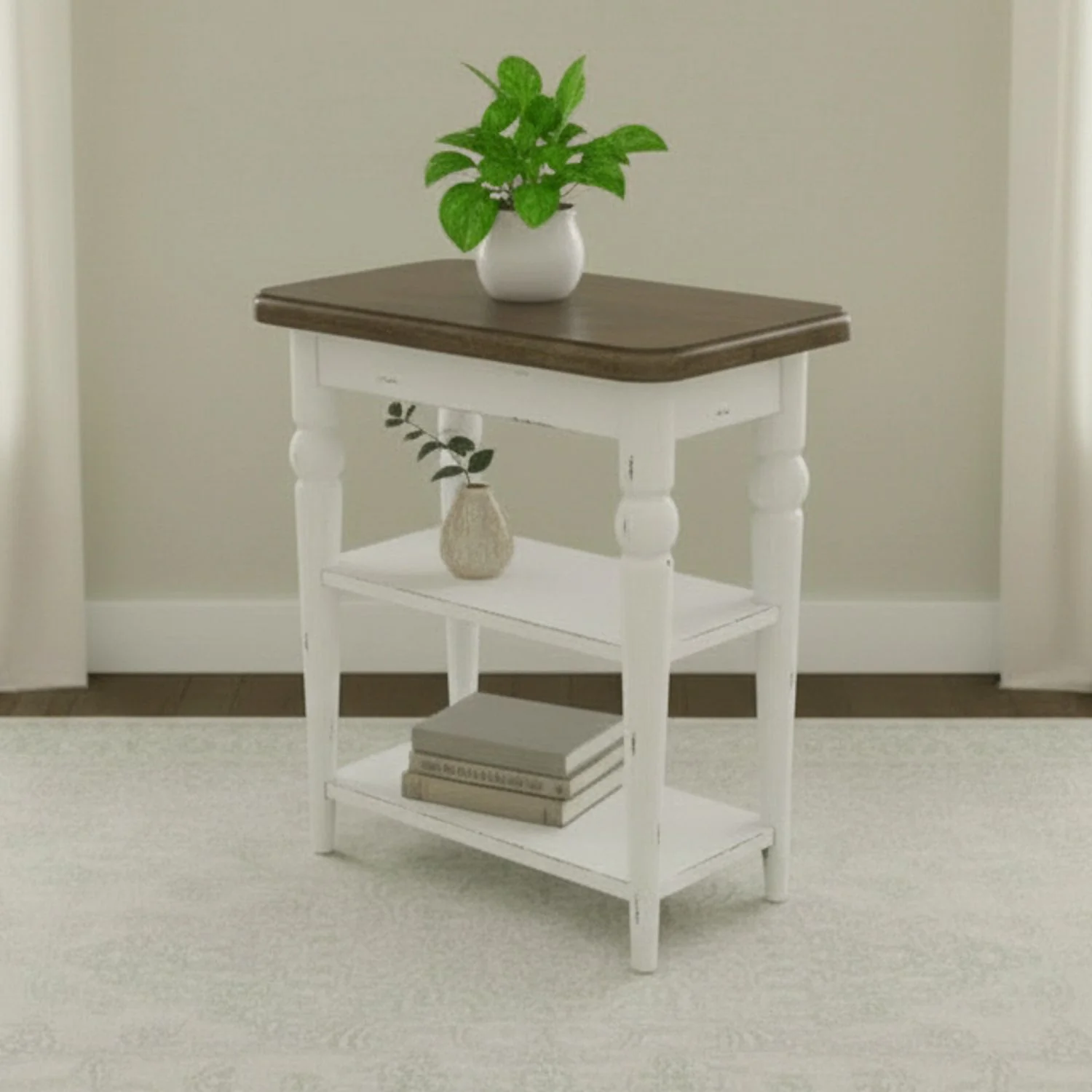 Turnberry Park – Chairside Table – Washed White