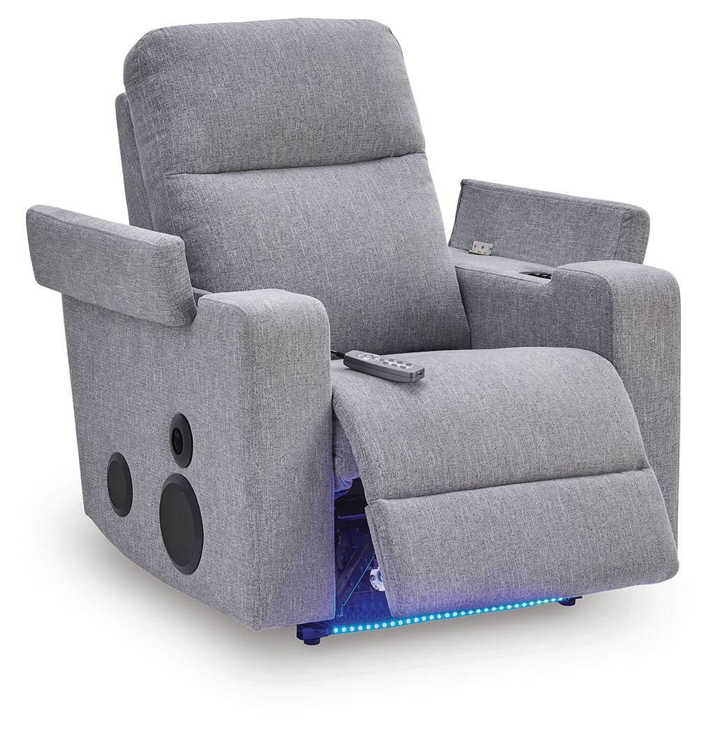 Pineland - Glider Power Recliner With Audio System - Pewter - Image 3